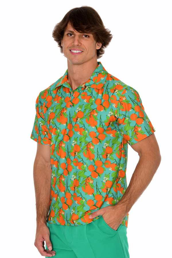 Men’s Orange Grove Retro Resort Polo Shirt – Citrus Got Real - Image 4