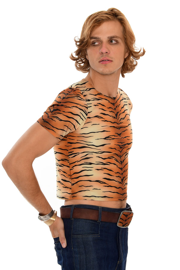 Large Tiger Print T-Shirt – Glam Short Tee - Image 2