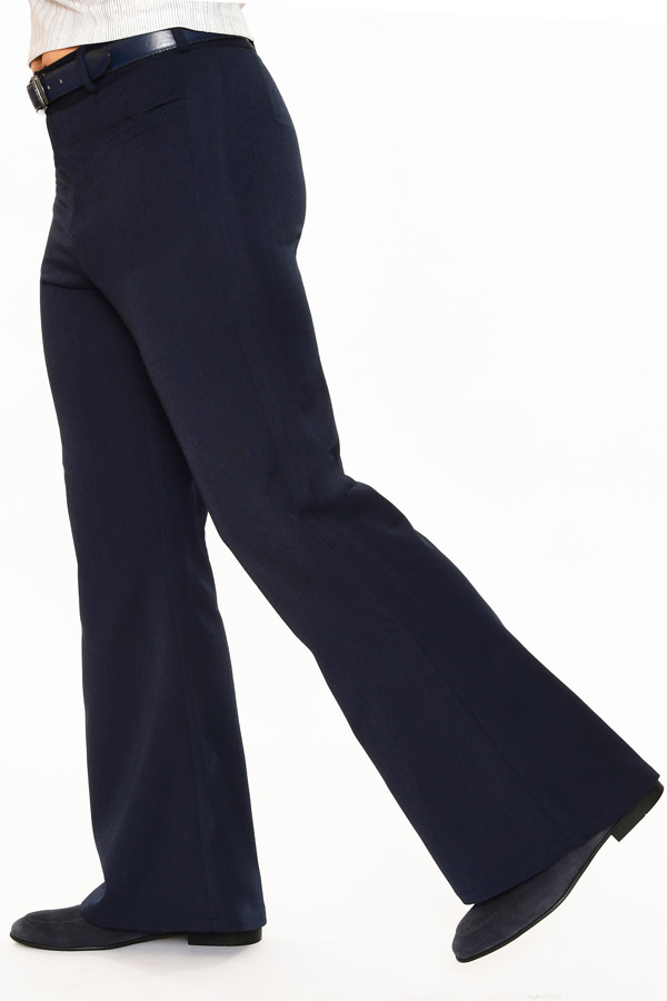 Men’s 70s Flare Pants – Midnight Navy Gabardine Hip Hugger - Image 5