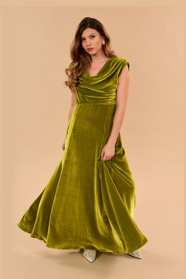carole-cowl-neck-velvet-gown-chartreuse-green
