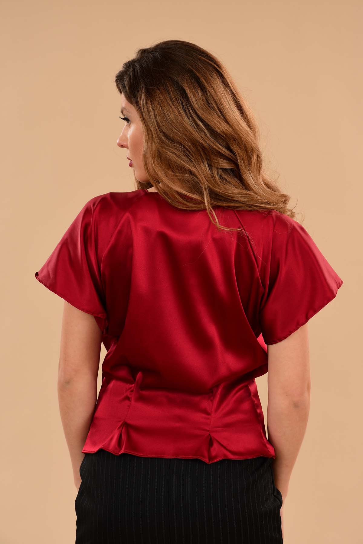 Red SIlk Blouse  Order a Charmeuse Vintage Style Top 