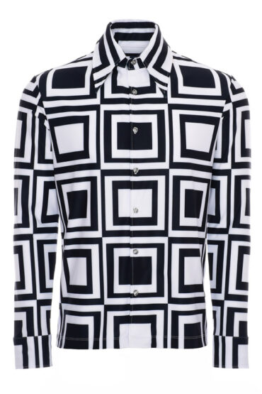 mens-black-and-white-checkered-shirt-long-sleeve-stretch