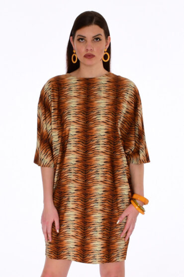 tiger-print-dress-short-sleeve-tunic-kaftan