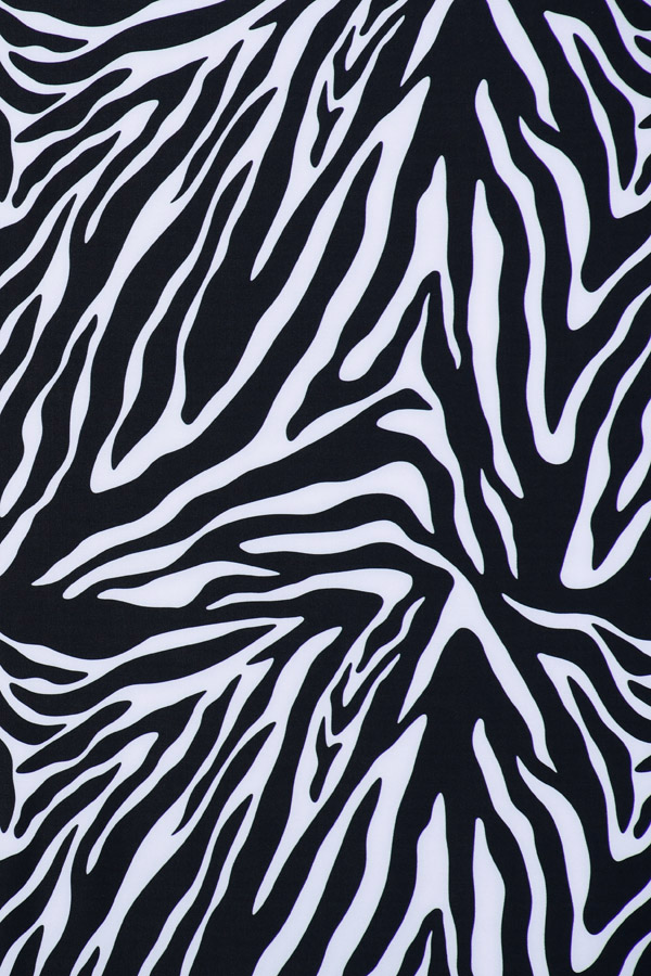 Mens 70s Black White Zebra Print Long Sleeve Shirt - Small Print ...