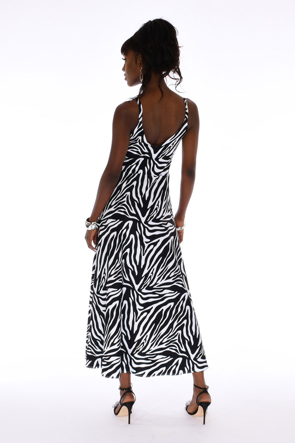 zebra-black-and-white-deep-v-maxi-dress-small-print