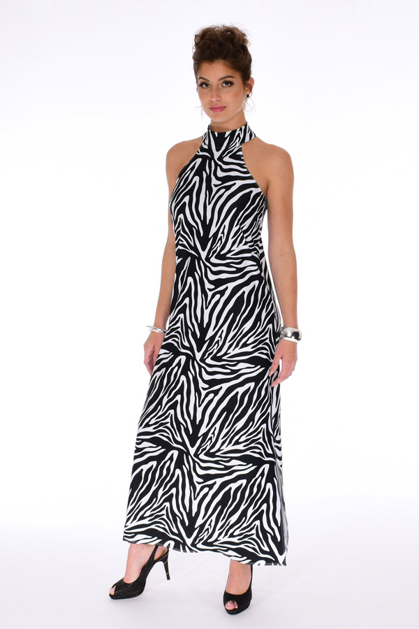 zebra-long-dress-with-slits-sleeveless