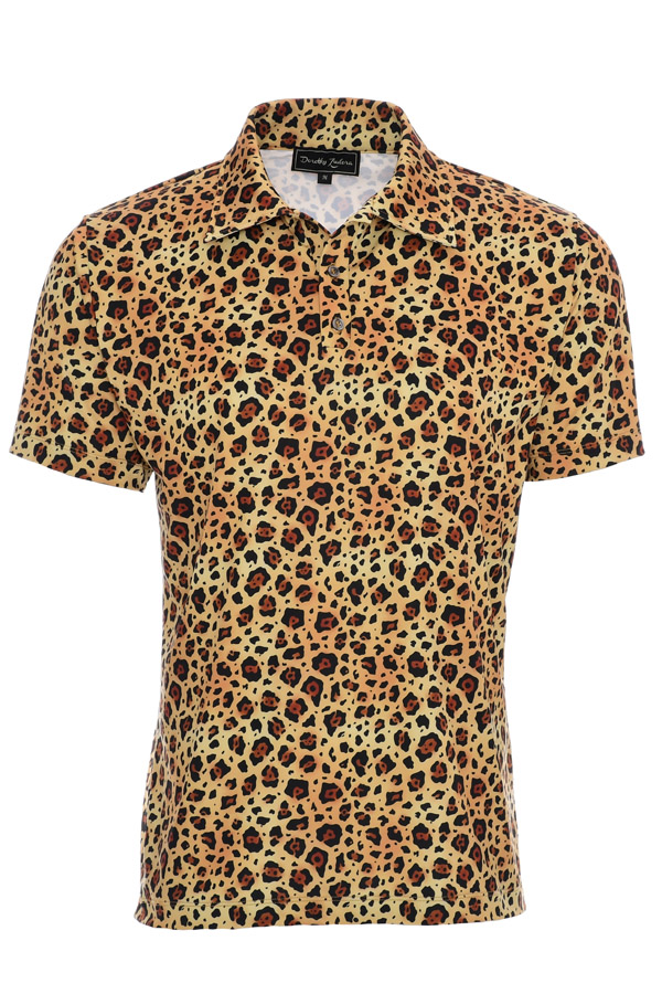 Mens Leopard Cool Animal Print Jersey Tennis Golf Polo Shirt SP