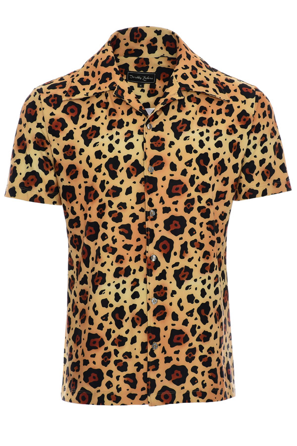 Mens 60s Large Leopard Print Short Sleeve Camp Shirt - Vintage Clothing ...