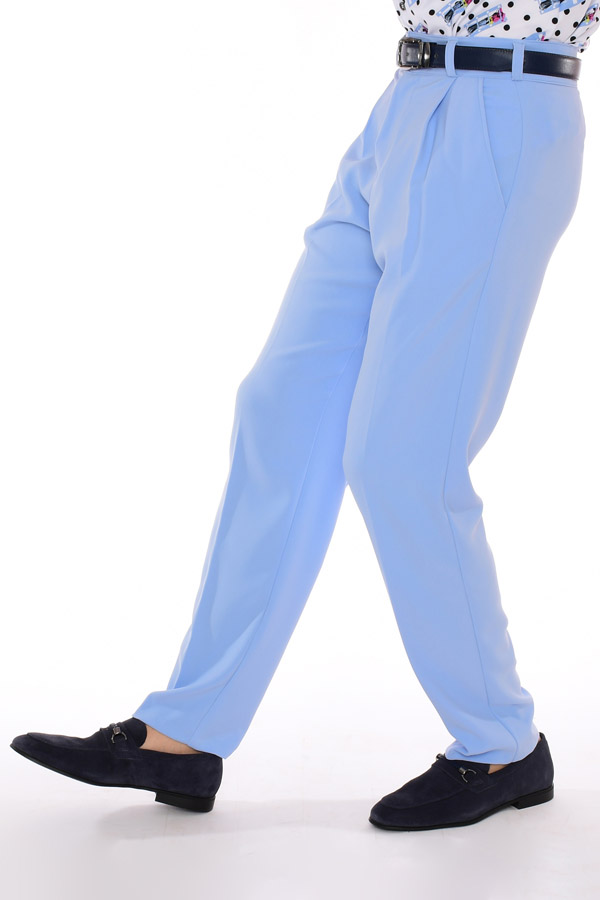 Mens Periwinkle Blue Slim Fit Stretch Dress Pants