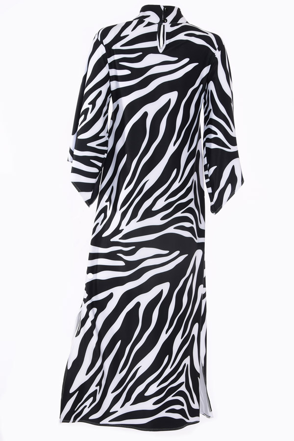 Donna 60s Zebra Bell Sleeve Maxi Dress - Large Print - Vintage Clothing ...