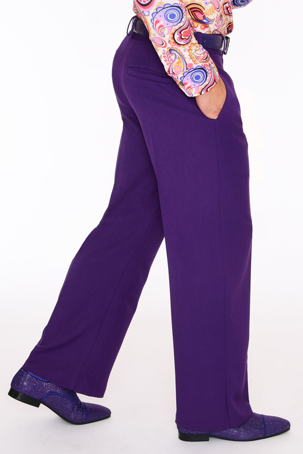 Mens 70s Dark Purple Stretch Gabardine Wide Leg Dress Pants - Vintage  Clothing, Shop Vintage Fashion